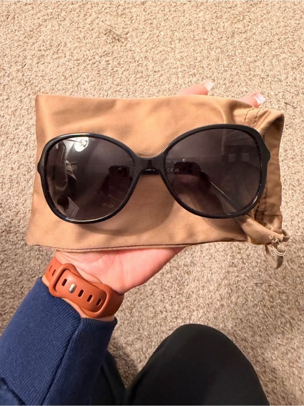 Burberry Black Oversized Women's Sunglasses with Dark Lenses
